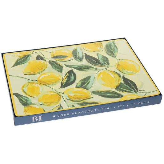 Painterly Lemons Cork Placemat