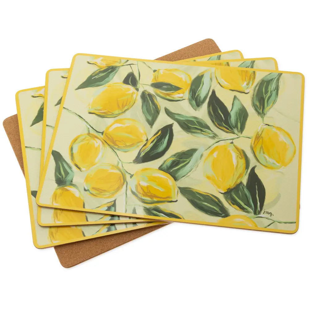 Painterly Lemons Cork Placemat