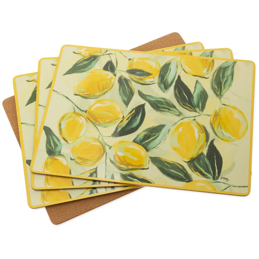Painterly Lemons Cork Placemat