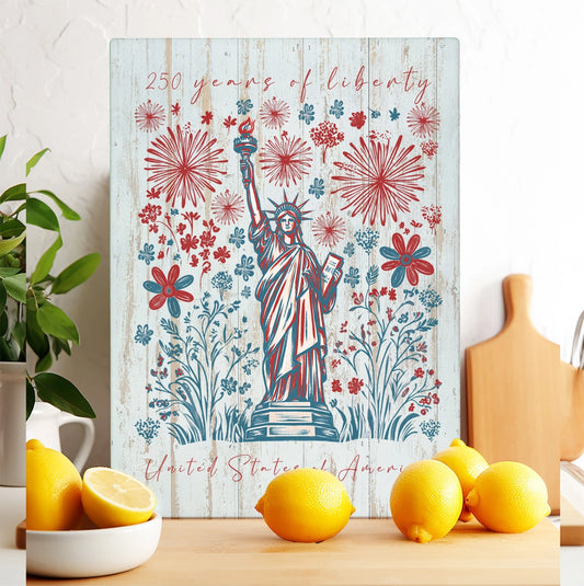 Patriotic Liberty 250 Anniversary Glass Cutting Board - NY Gift Boutique
