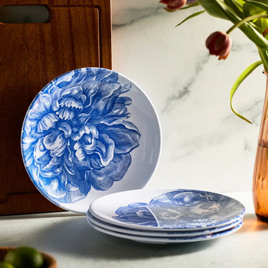 Peony Melamine Dinner Plates, Set of 4