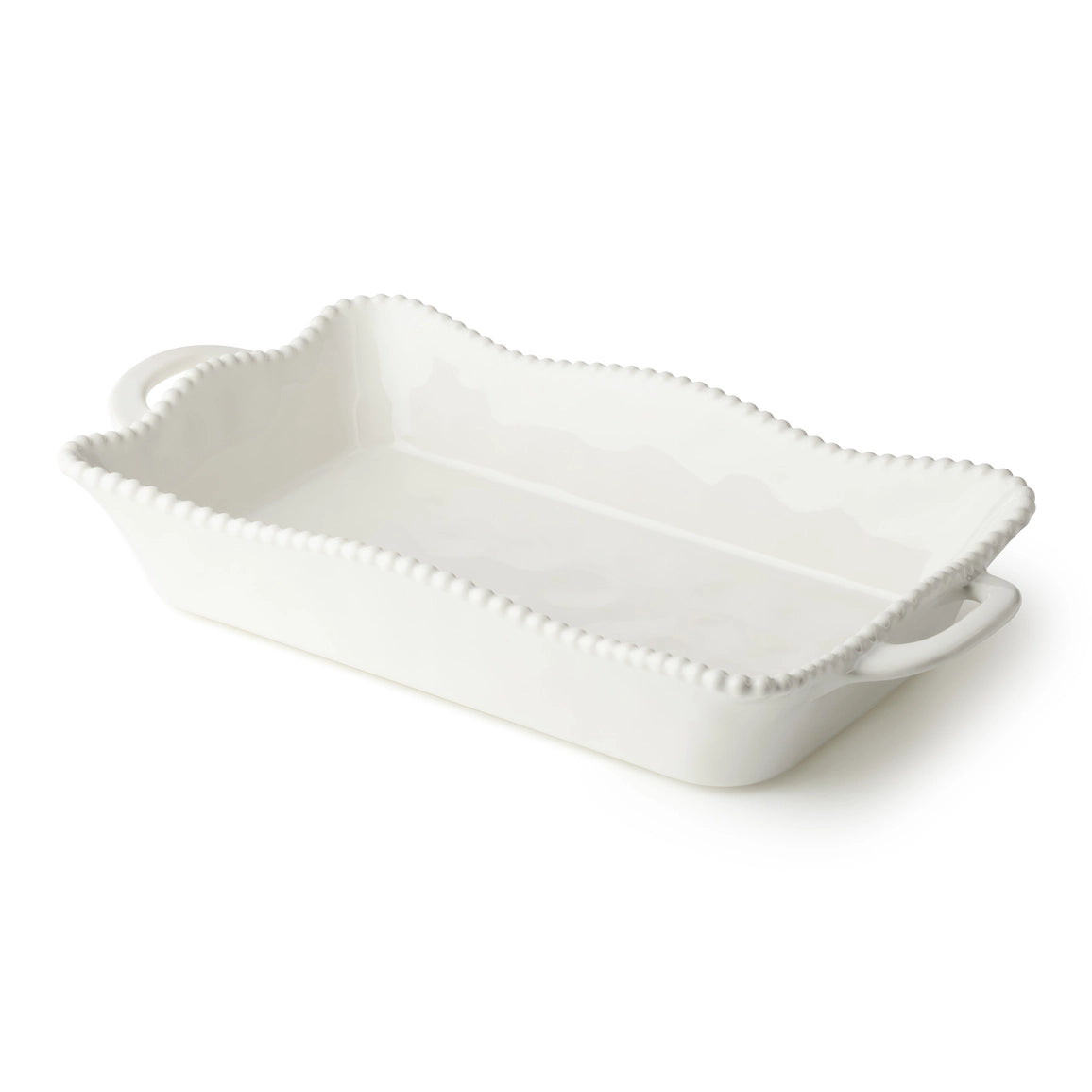 Perlette Cream Medium Rectangular Baker 14in X 8.75in