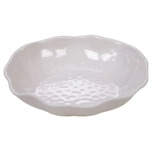 Perlette Cream Melamine Large Serving Bowl 13.75 X 2.75 in