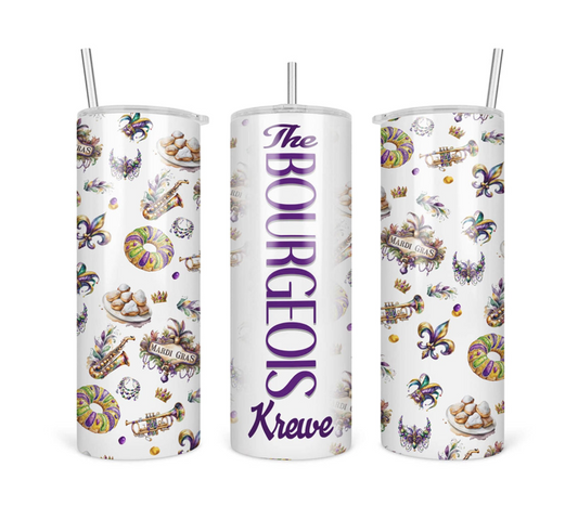 Personalized Mardi Gras 20 oz Tumbler