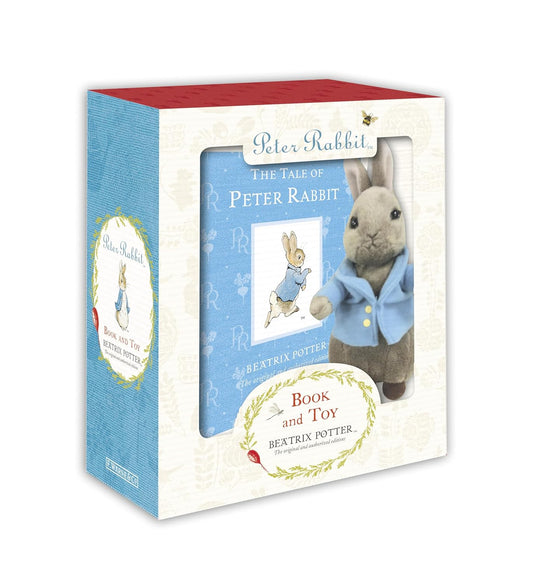Gift set packaging of 'The Tale of Peter Rabbit' book and toy by Beatrix Potter