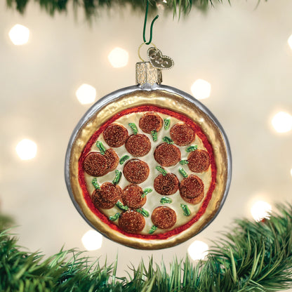 Pizza Pie Blown Glass Ornament