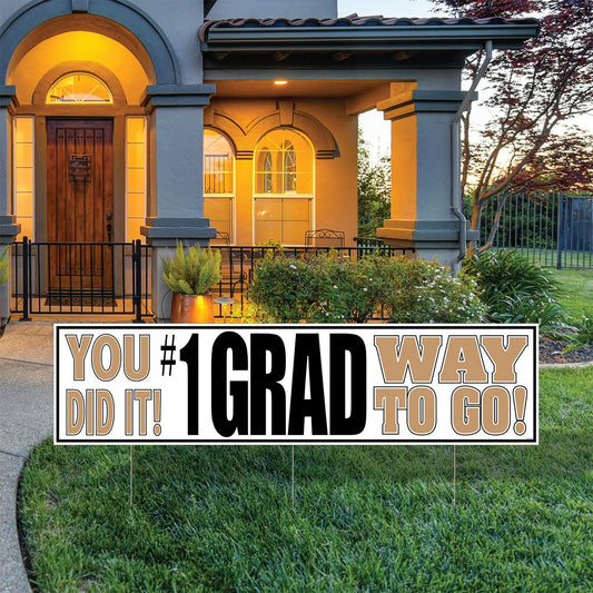 Plastic Jumbo Grad You Did It! Yard Sign