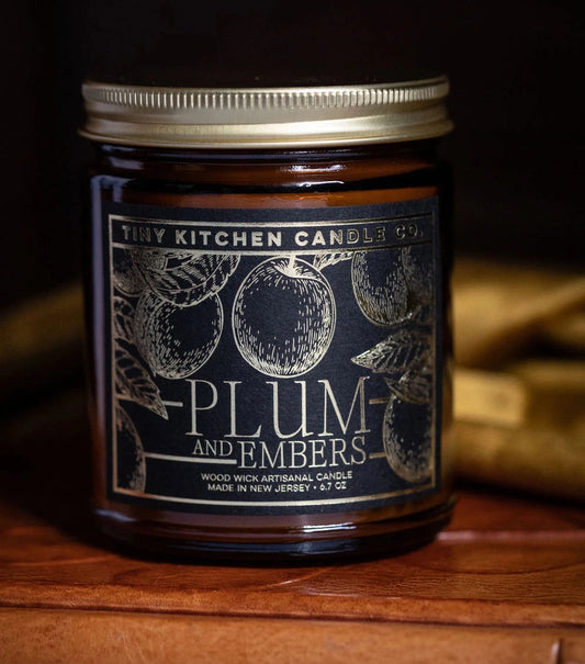 Plum & Embers Wood Wick Candle- 8 oz.