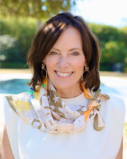 Portofino Printed Scarf - Tan