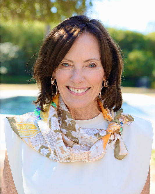 Portofino Printed Scarf - Tan