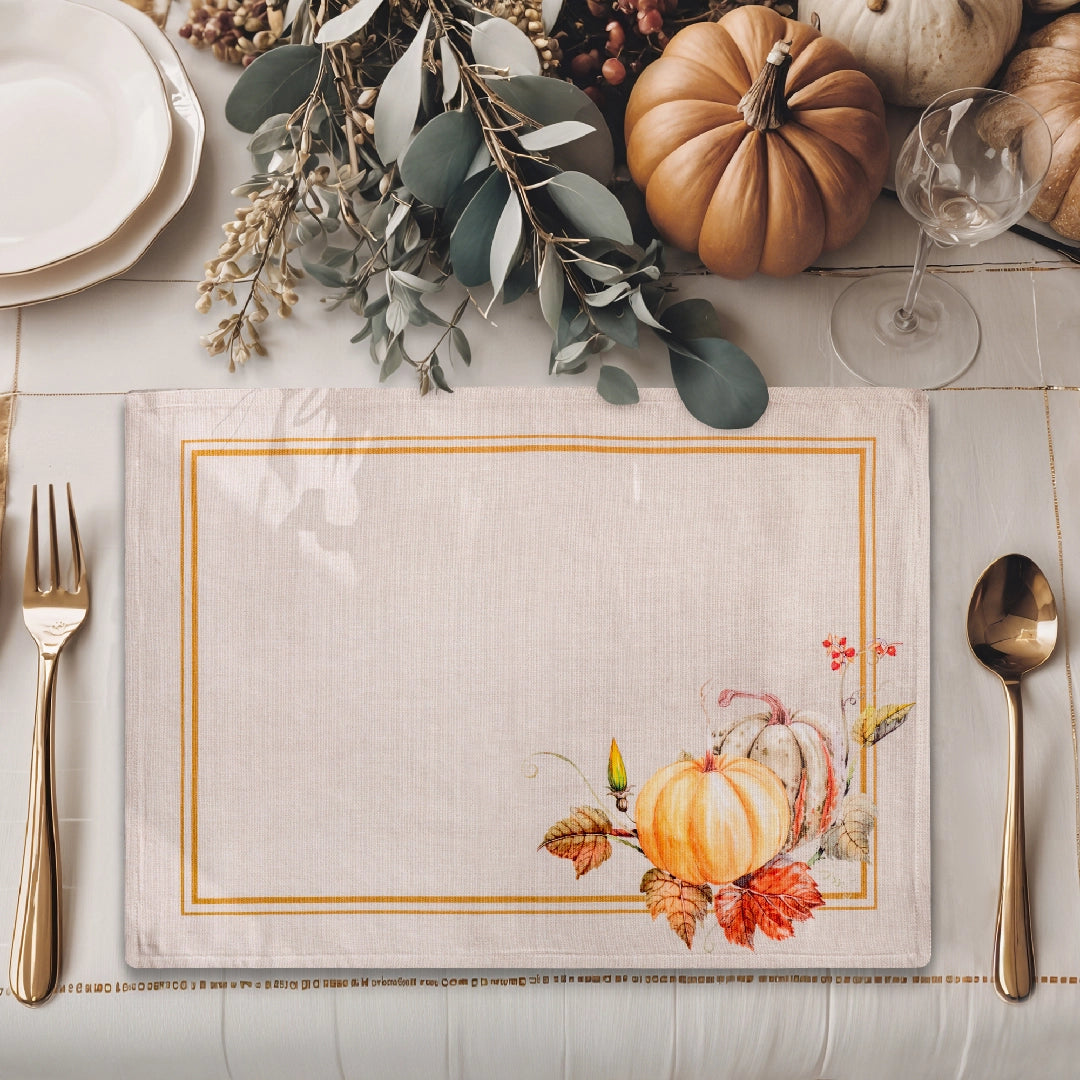 Potiron Fall -Placemats 100% Cotton 13" X 19" - Set of 4