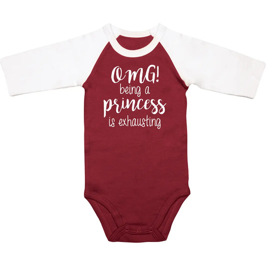 Princess - 3/4 Length Sleeve Maroon Onesie