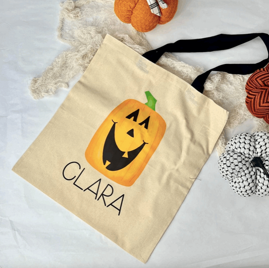 Custom Pumpkin Halloween Trick or Treat Bag