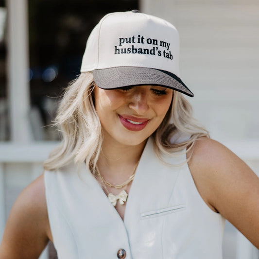 Put It On My Husband's Tab Two-Toned Vintage Hat