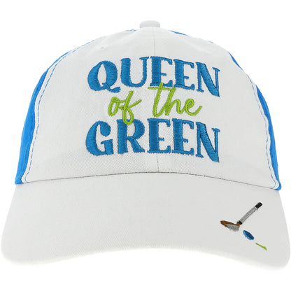 Queen of the Green - Dark Teal & White Adjustable Hat