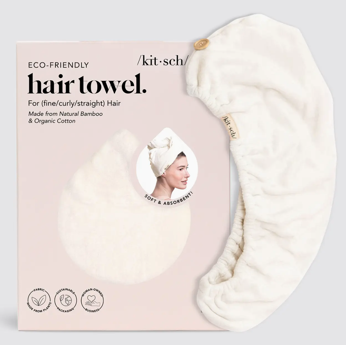 Quick Dry Hair Towel - Ivory - NY Gift Boutique