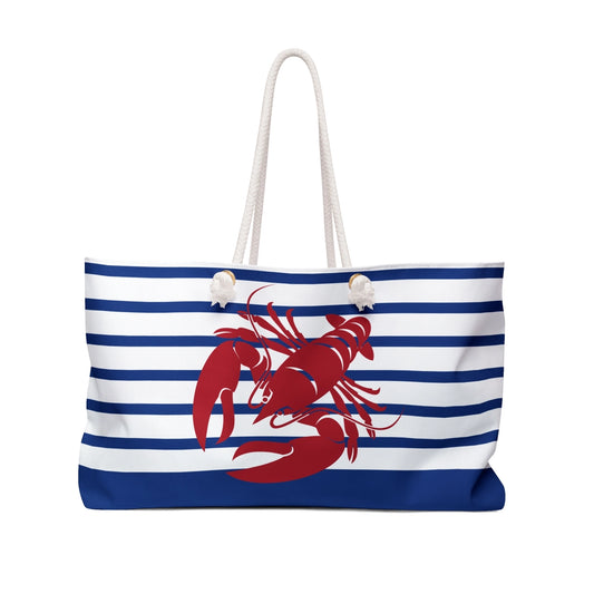 Red Lobster Stripe Beach Tote Bag