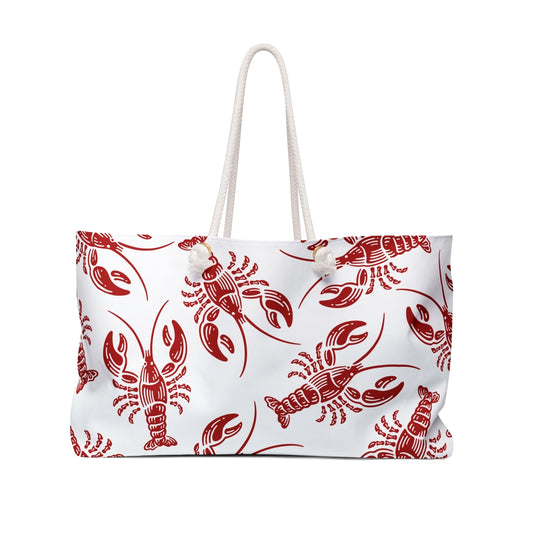 Red Lobster White Beach Tote Bag