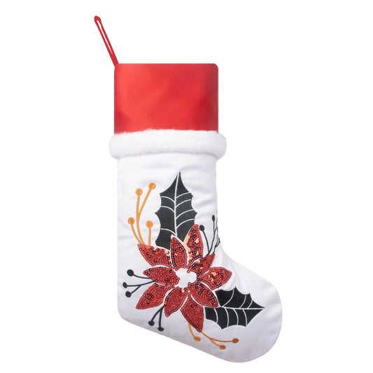 Red Sequin Blossom Christmas Stocking