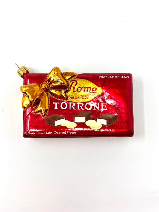 Red Torrone Holiday Polish Glass Ornament