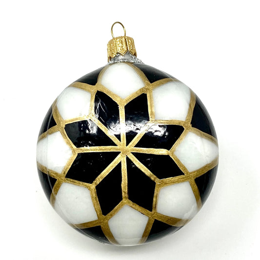 Retro Yo-Yo (Harlequin) Polish Glass Christmas Ornament