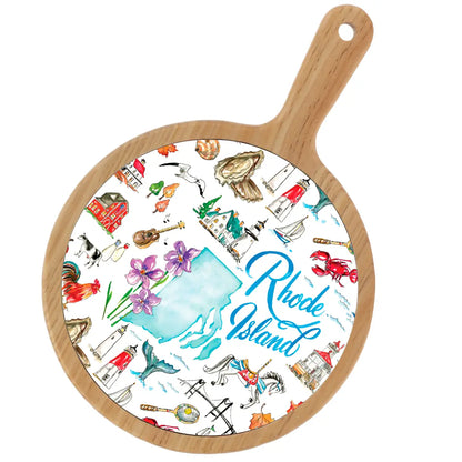 Location Themed Bamboo Cheese Board - Boot Scootin Bamboo & Ceramic Cheese Board Preorder ships March 3