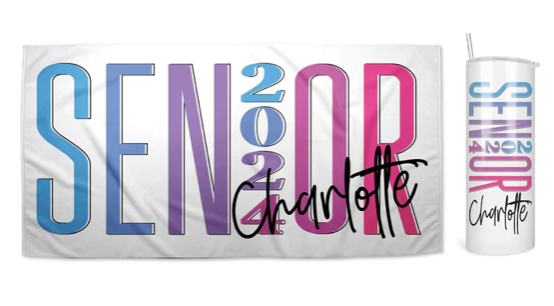 Seniors 2024 Towel and Cup Bundle | 10 Style Choices