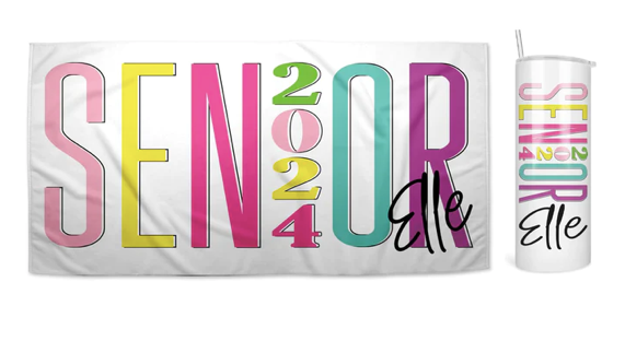 Seniors 2024 Towel and Cup Bundle | 10 Style Choices