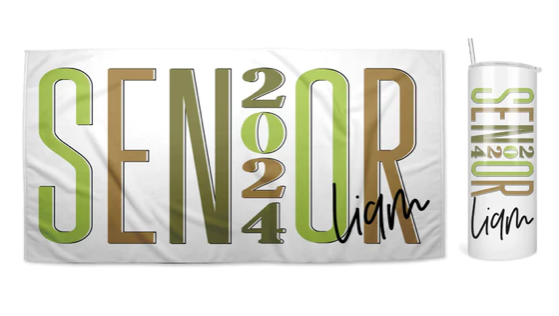Seniors 2024 Towel and Cup Bundle | 10 Style Choices