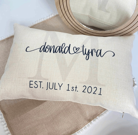 Personalized Wedding Pillow - Couples Names and Date
