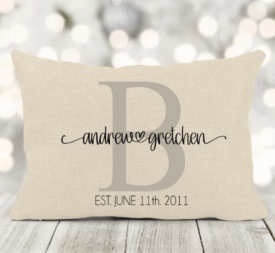 Personalized Wedding Pillow - Couples Names and Date