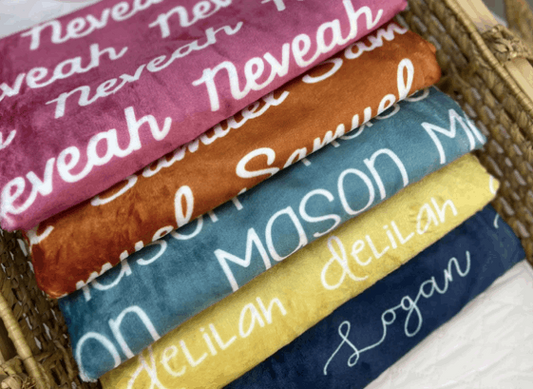 Minky Fleece Personalized Baby Blanket | 51 Color Choices