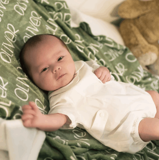 Custom Baby Blanket, Bib & Burp Cloth Set