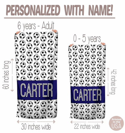Personalized Soccer Beach Towel | 6 Style Choices