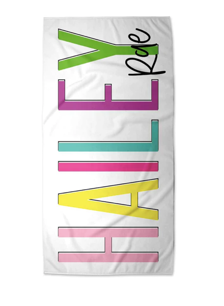 Personalized Beach Towel | 10 Color Choices