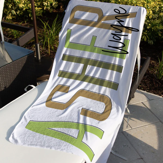 Personalized Beach Towel | 10 Color Choices