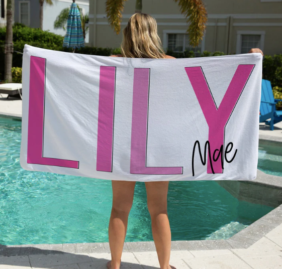 Personalized Beach Towel | 10 Color Choices