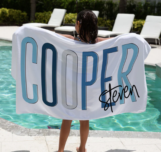 Personalized Beach Towel | 10 Color Choices