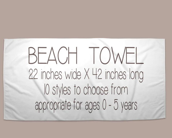 Personalized Beach Towel | 10 Color Choices