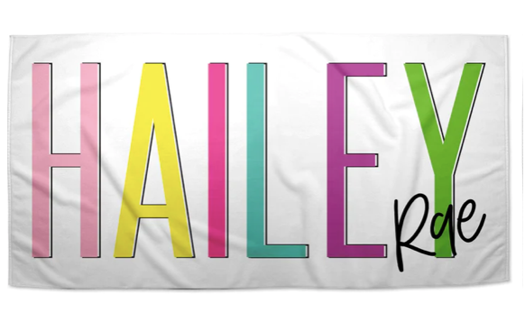 Personalized Beach Towel | 10 Color Choices