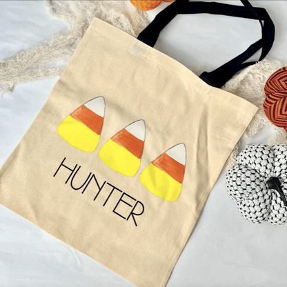 Custom Candy Corn Halloween Trick or Treat Bag