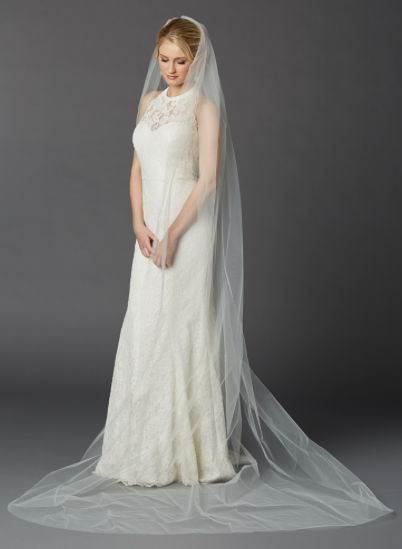 108" Cathedral Length One Layer Cut Edge Veil