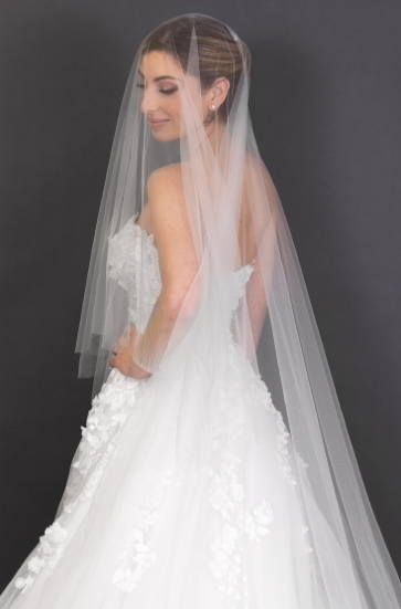 Ivory Luxe Soft Italian Tulle Cathedral Cut Edge Veil