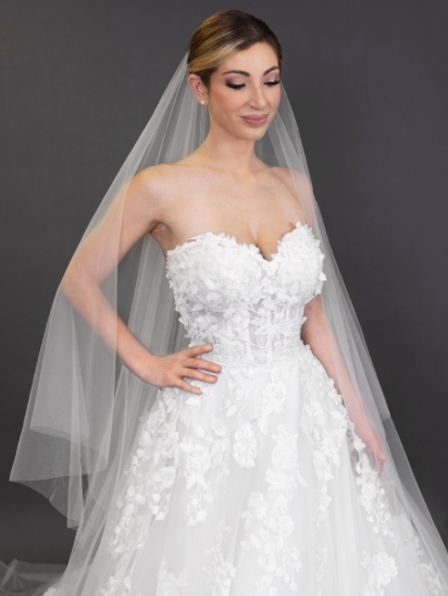 Ivory Luxe Soft Italian Tulle Cathedral Cut Edge Veil