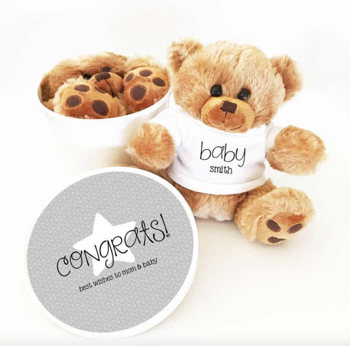 Personalized Baby Teddy Bear Gift Set
