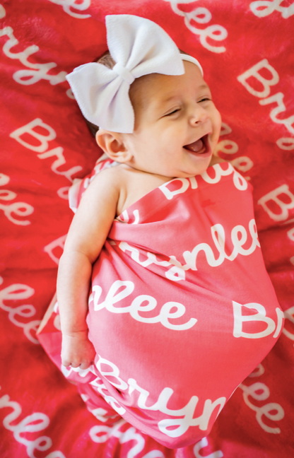 Personalized Name Swaddle Blanket 30" x 40"