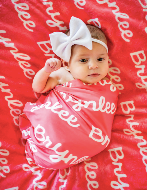 Custom name swaddle on sale blanket