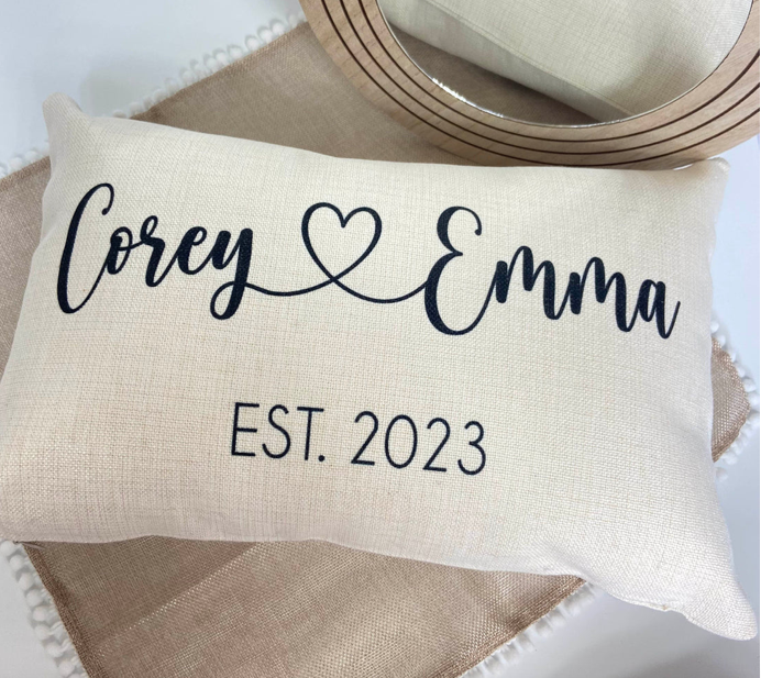 Names & Heart Couch Pillow