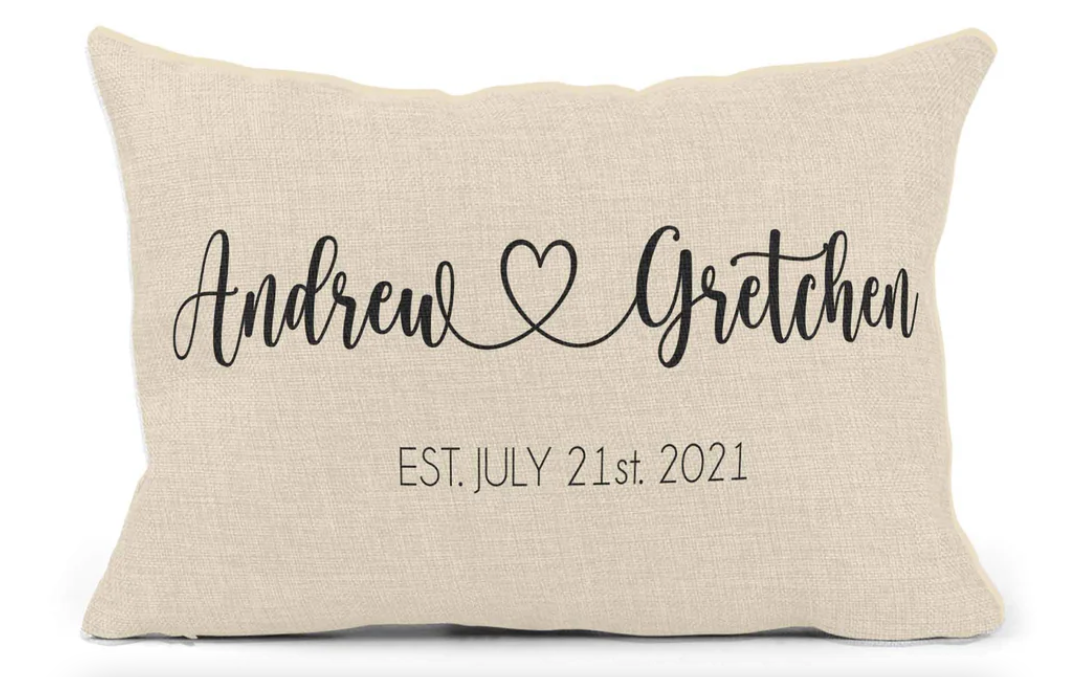 Names & Heart Couch Pillow
