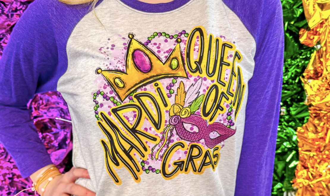 Queen of Mardi Gras Raglan Shirt